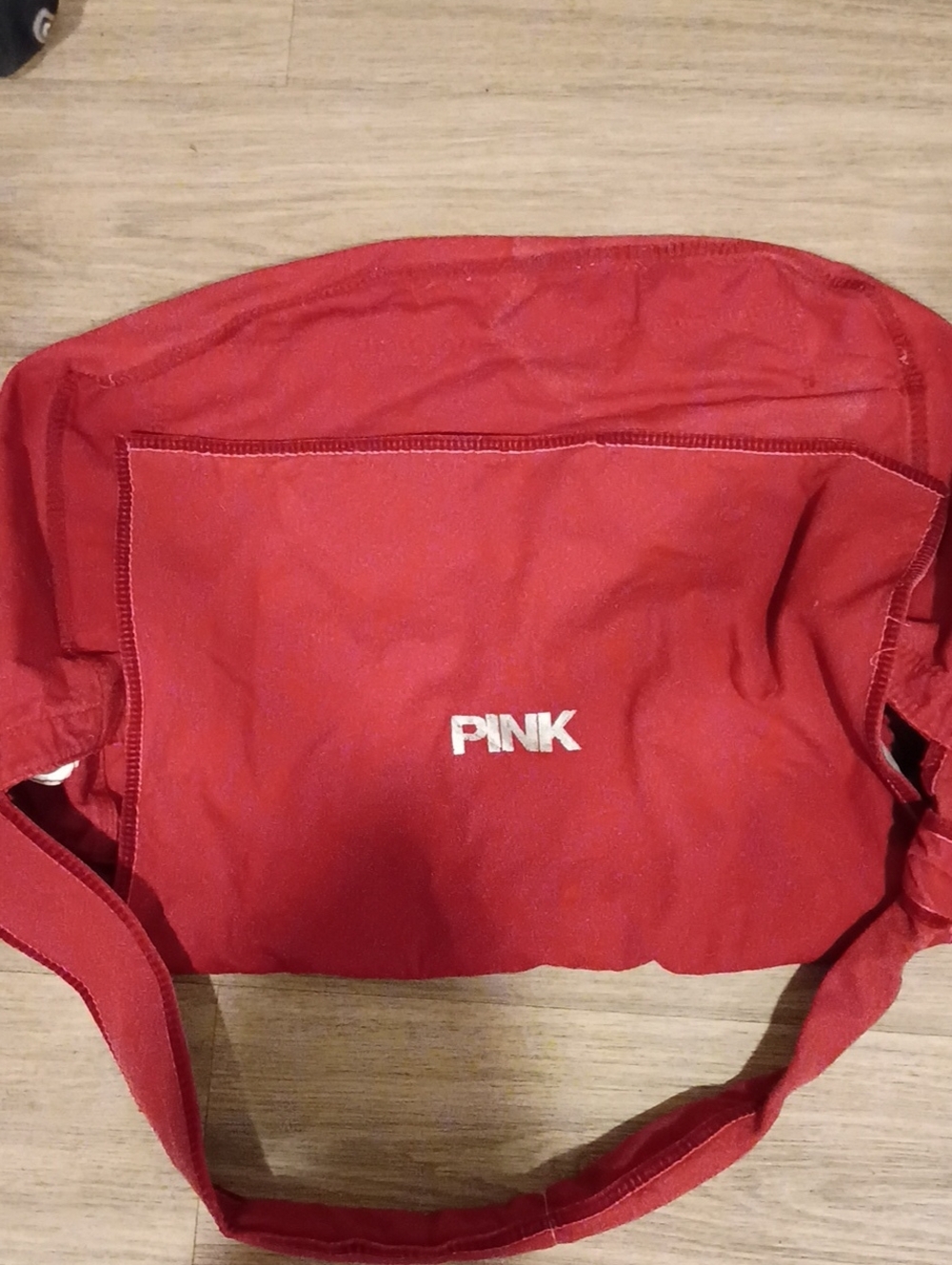 PINK Victoria's Secret Red Canvas Shoulder Tote
